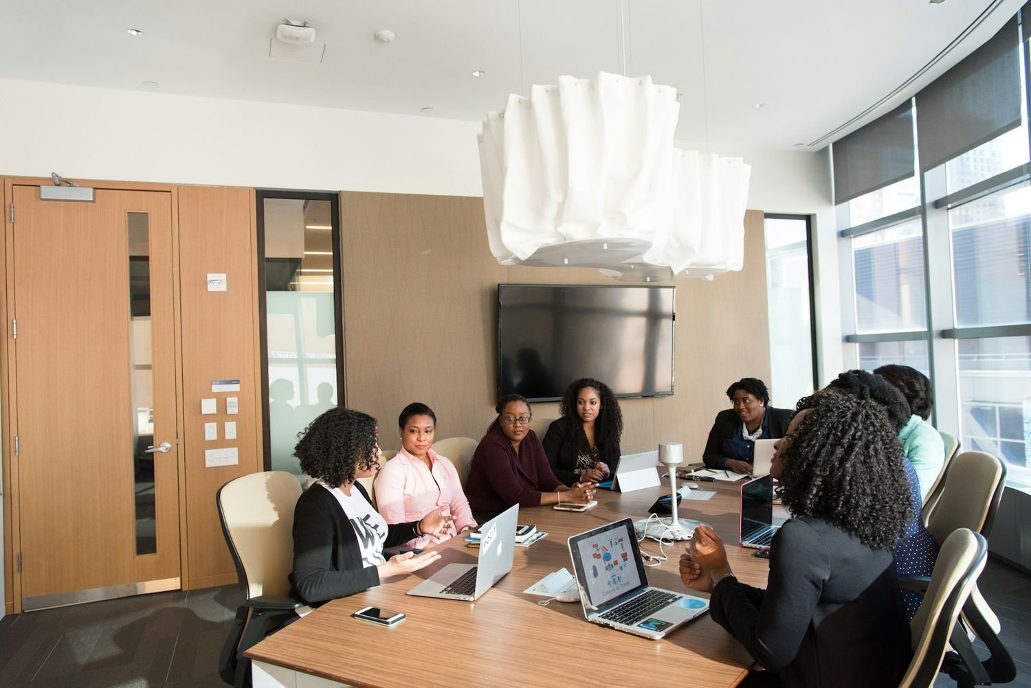Team meeting around a conference table